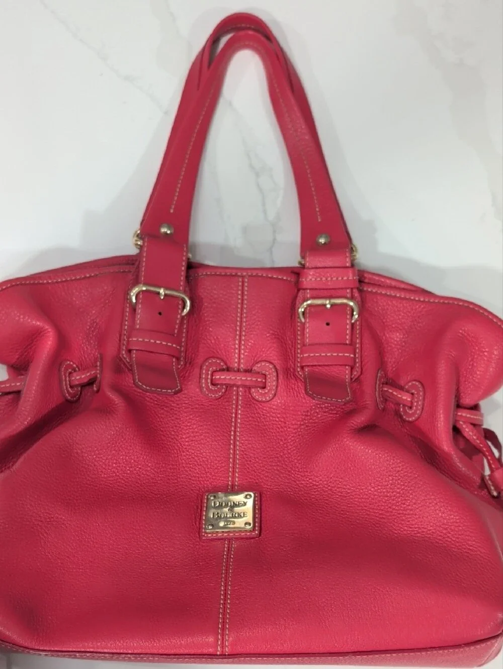 Dooney & Bourke Vintage Leather Shoulder Bag with Gold Hardware